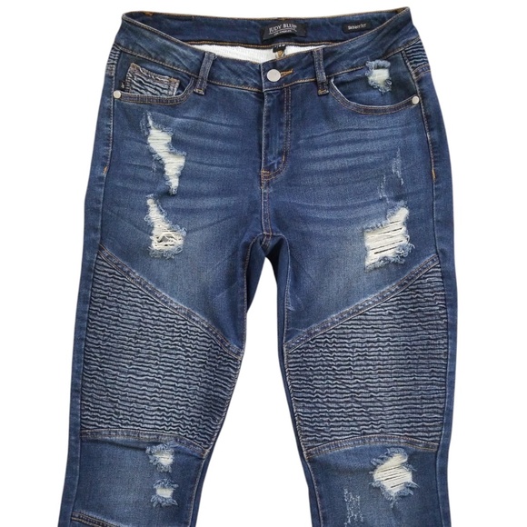 Judy Blue Women's Stretchy Distressed Moto Ankle Skinny Jeans Size 28 - Picture 3 of 13